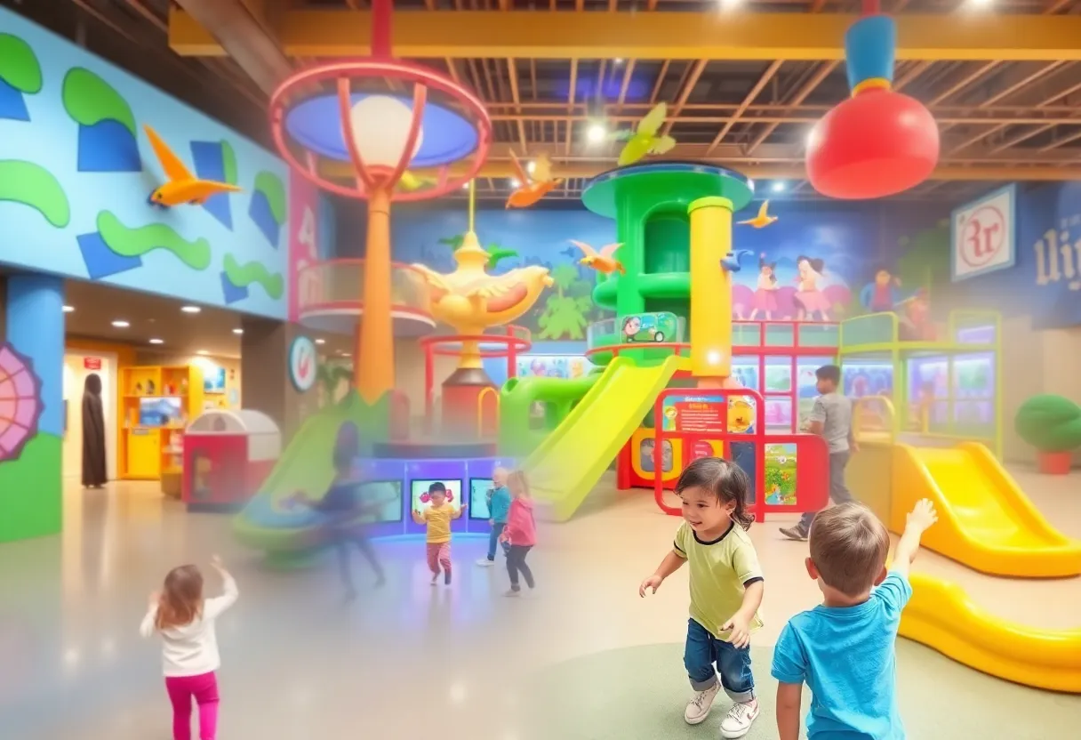 Children enjoying various indoor play destinations in Michigan.