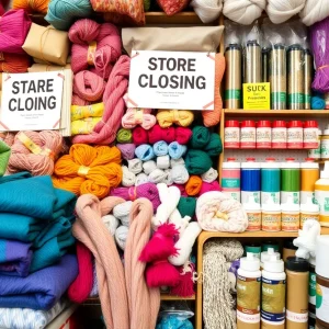 Craft supplies for sale during Joann store closing sale