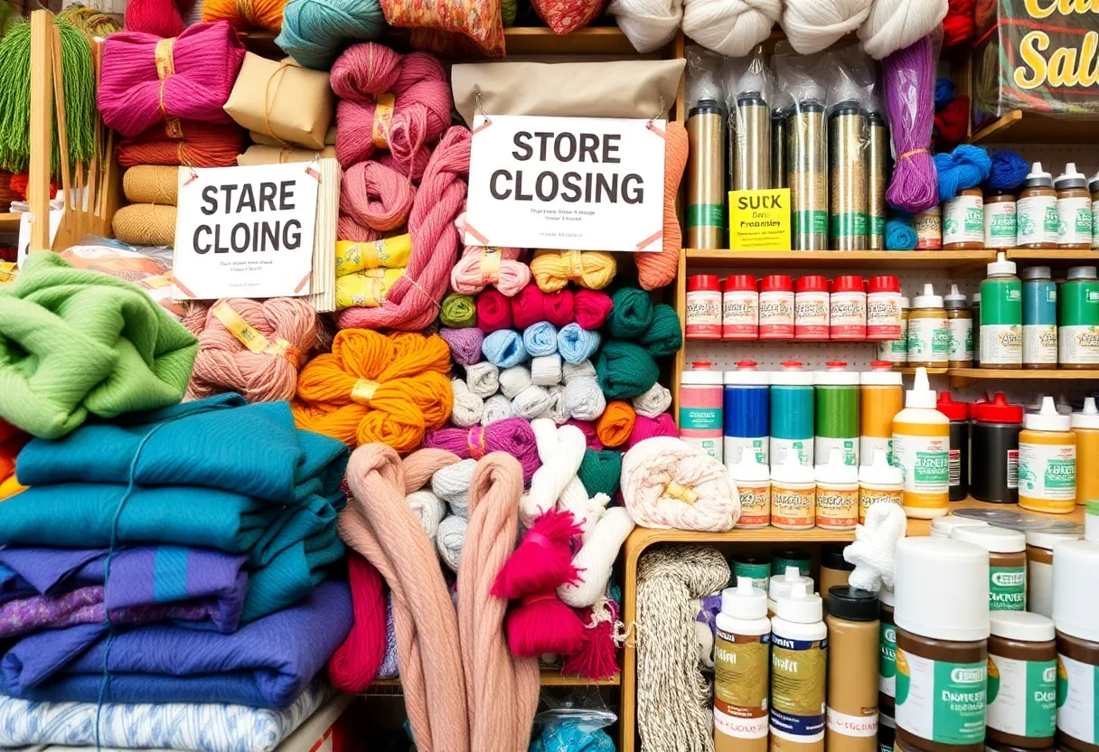 Craft supplies for sale during Joann store closing sale