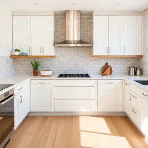 Refaced kitchen cabinets in a modern kitchen setting