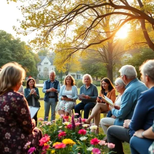People gathered in a park to honor Hugh Shilliday
