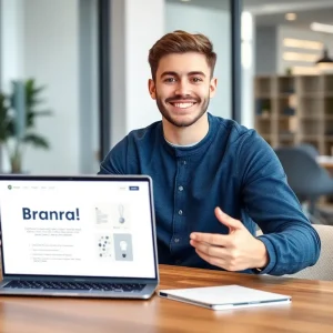 Portrait of Landon Bruski, a young entrepreneur and branding expert.