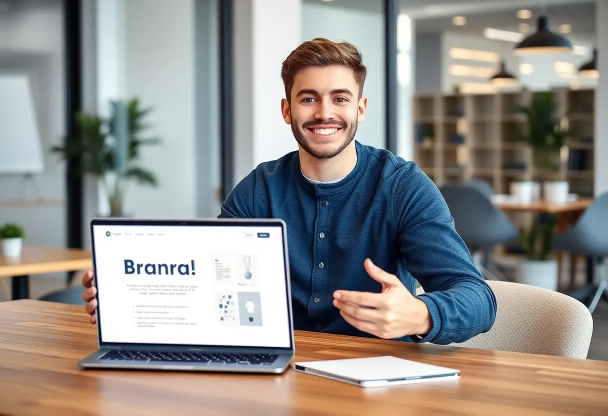 Portrait of Landon Bruski, a young entrepreneur and branding expert.