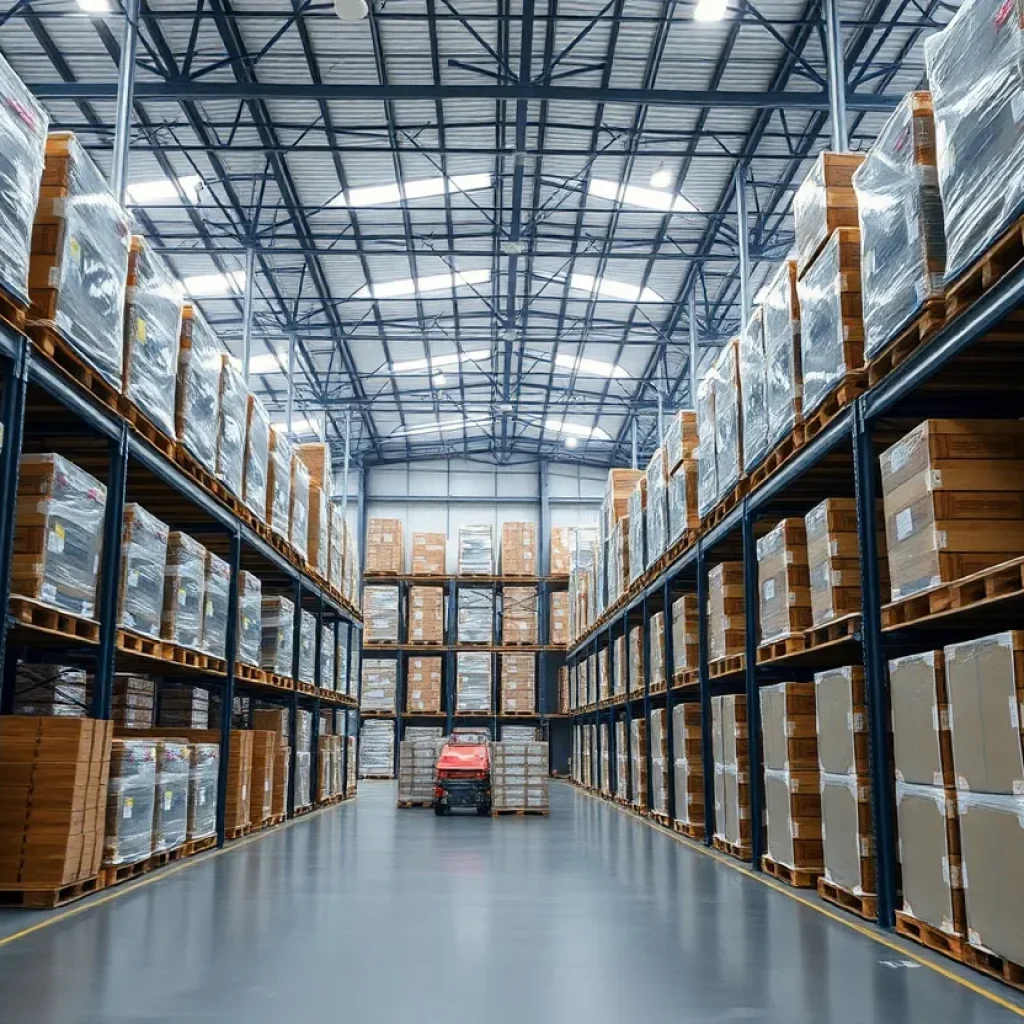 Interior view of a Lineage Logistics cold storage warehouse