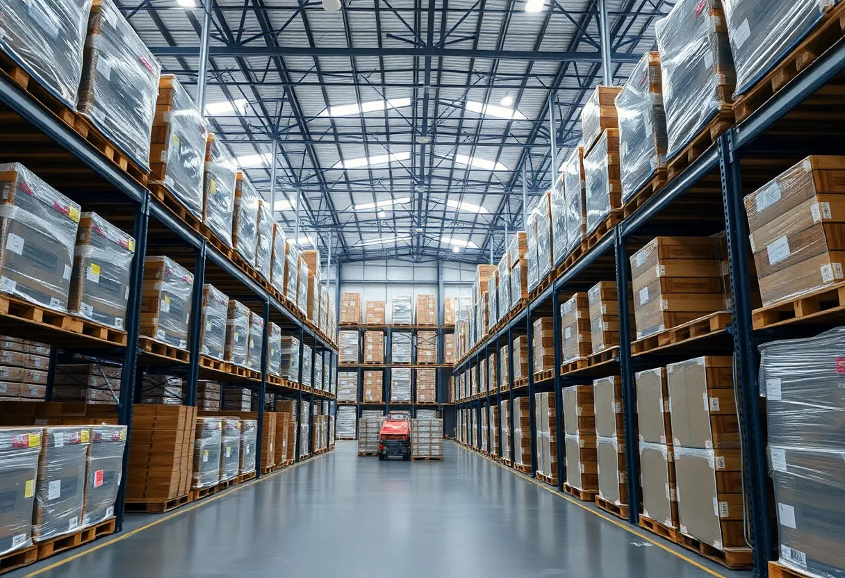 Interior view of a Lineage Logistics cold storage warehouse
