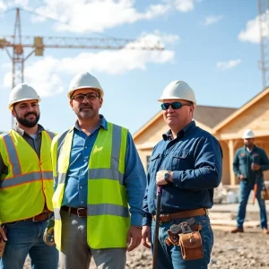 Construction site with abandoned tools symbolizing labor shortages