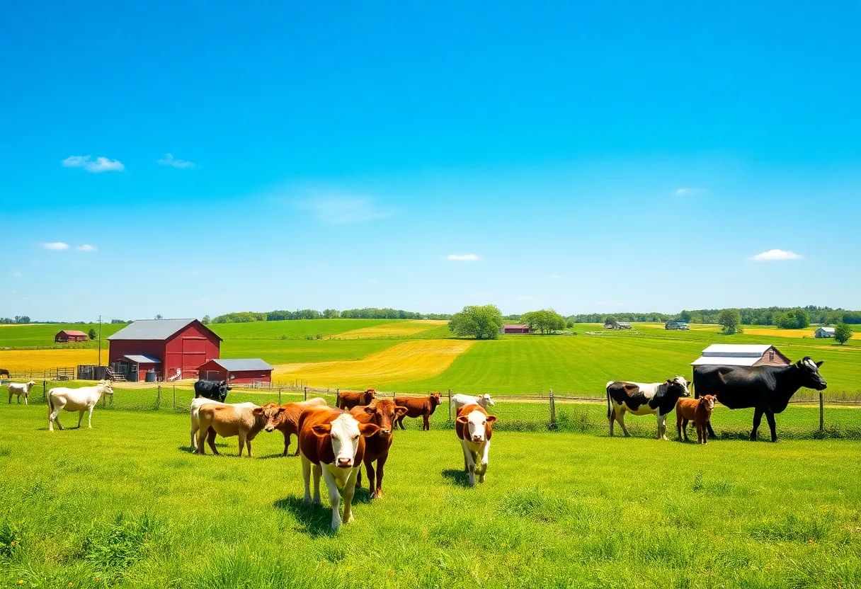 An agricultural landscape in Michigan demonstrating healthy farming practices.