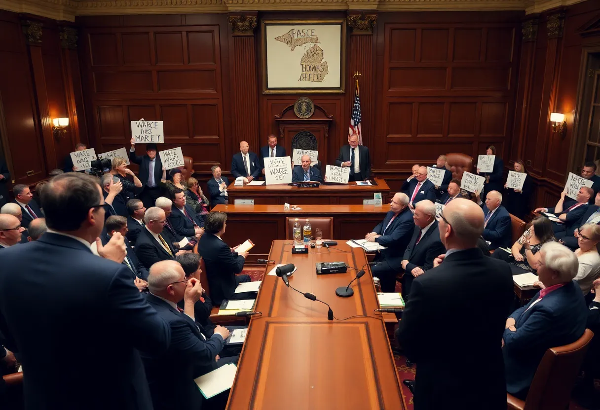 Michigan Senate session on minimum wage increase
