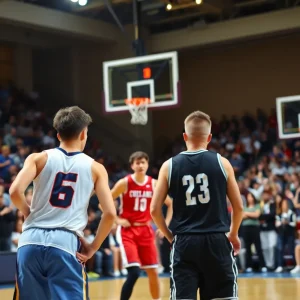 Michigan State Spartans playing against USC Trojans in a basketball game