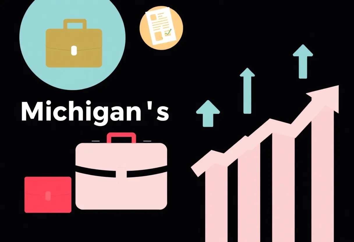 Graphic depicting trends in Michigan's unemployment claims