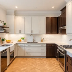 A stunning modern kitchen with new cabinets and appliances