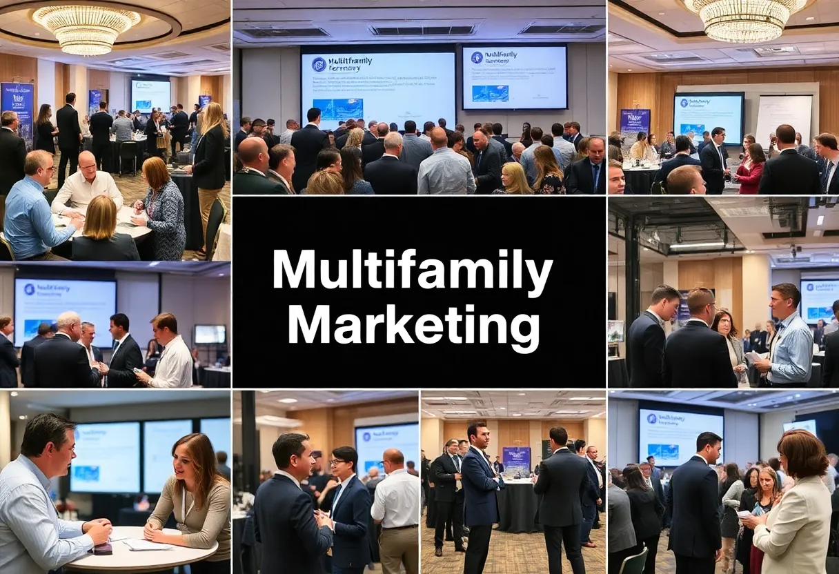 Attendees networking at multifamily marketing conferences in 2025.