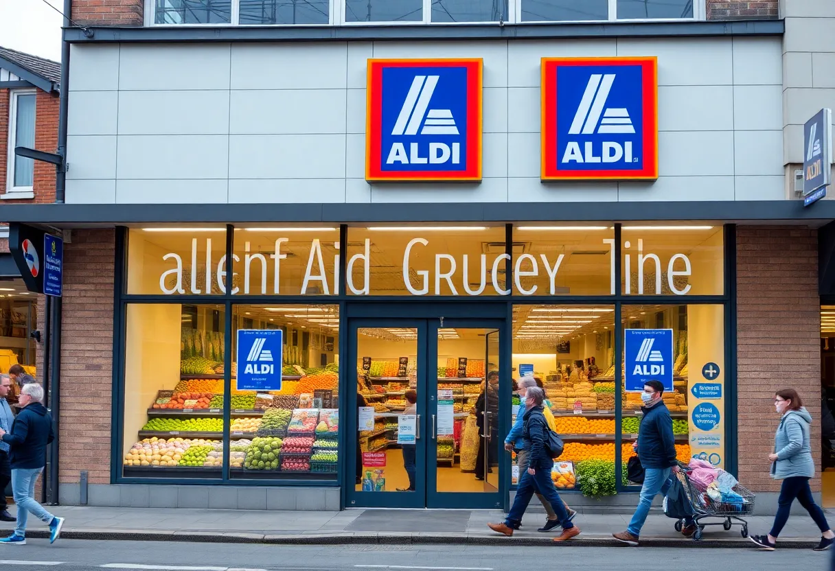 Exterior of a new Aldi grocery store in Michigan