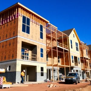 Construction workers building a new home in Michigan