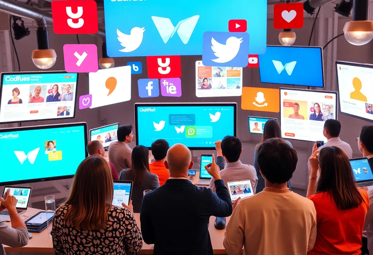 Illustration of social media engagement showcasing organic content interaction