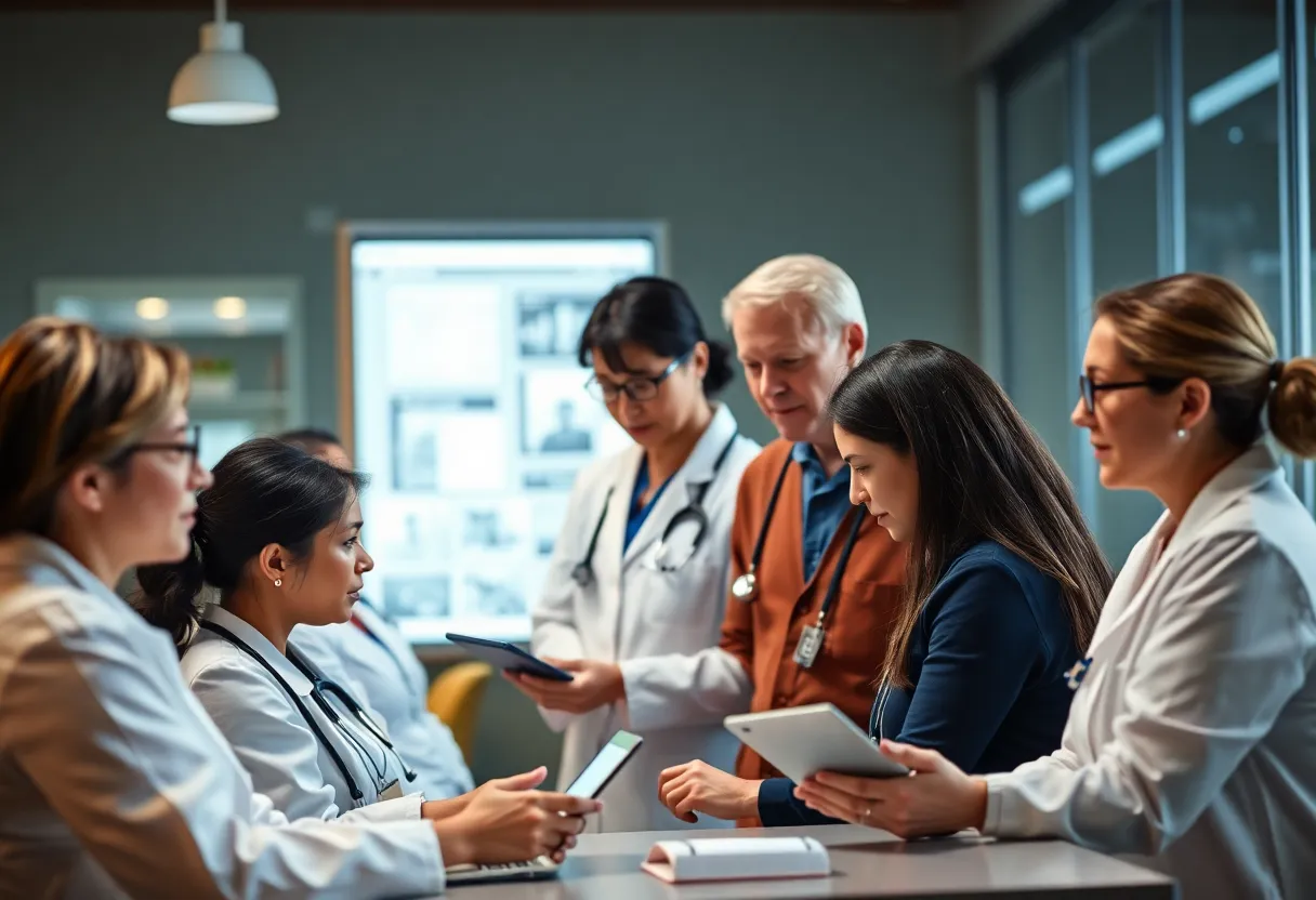 Group discussing patient-centric approaches in a clinical trial setting