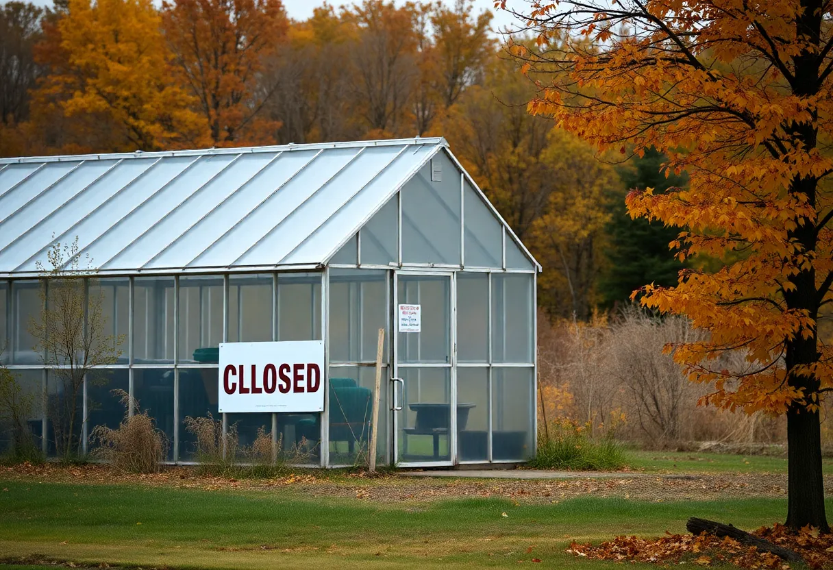 Closed greenhouse in Pinconning Township