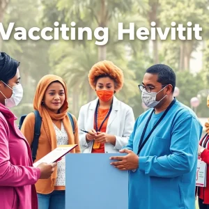 Healthcare professionals engaging in a community health initiative