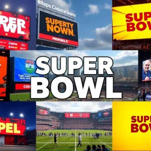 Local advertisements showcased during the Super Bowl.