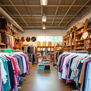 Interior view of the new Salvation Army thrift store in Novi with colorful displays.