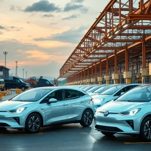 Manufacturing scene at Shyft Group showing vehicle production