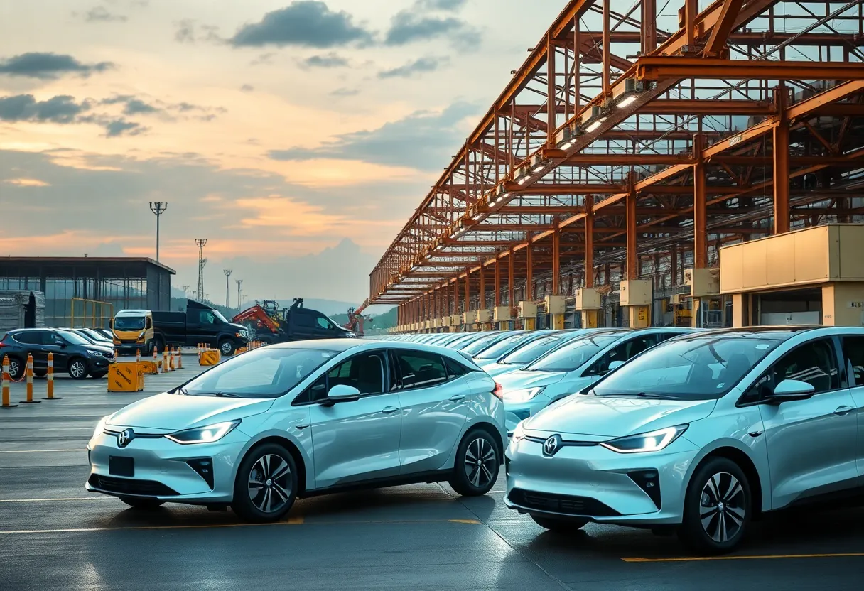 Manufacturing scene at Shyft Group showing vehicle production