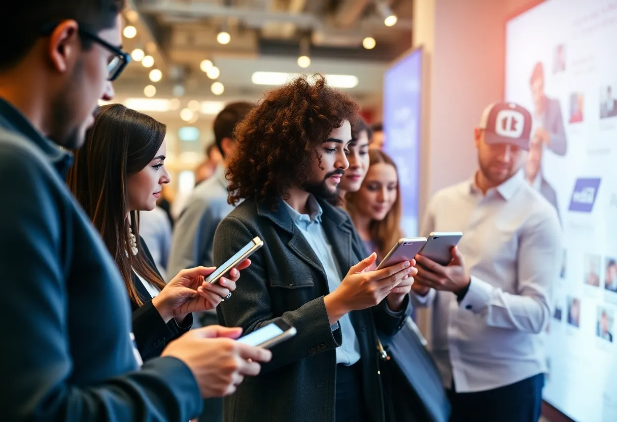 People interacting with brands on social media platforms