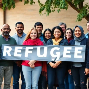Community support event for refugees
