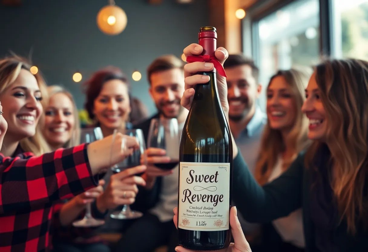 1.5-liter bottle of Sweet Revenge wine at a gathering