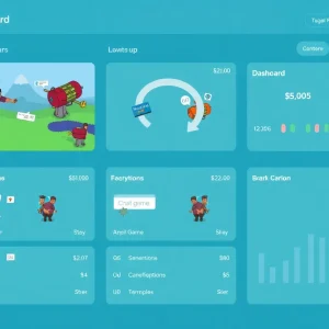 Interactive game elements in a digital marketing dashboard.