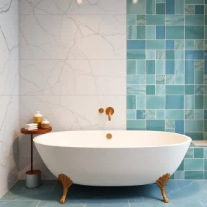 Stylish bathroom featuring modern tile trends of 2025