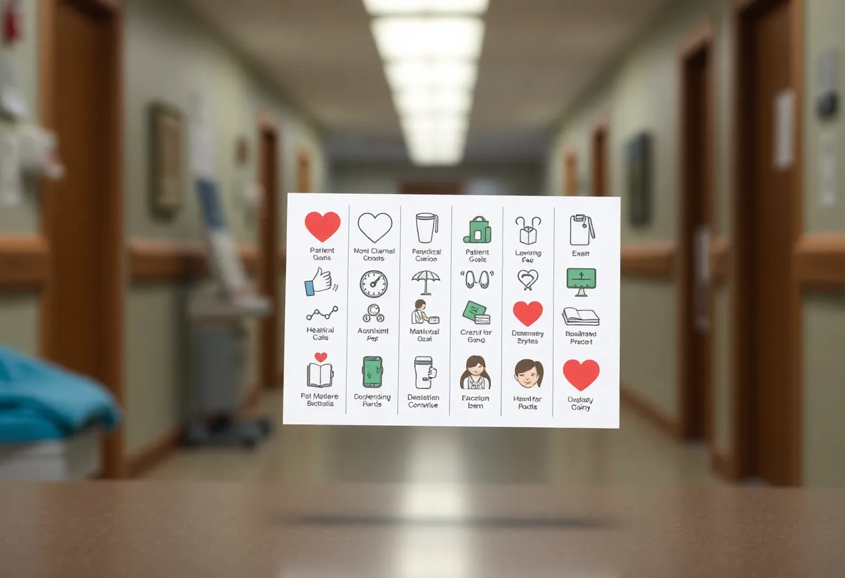 Illustration of the About Me Care Card concept for cognitive impairment support.