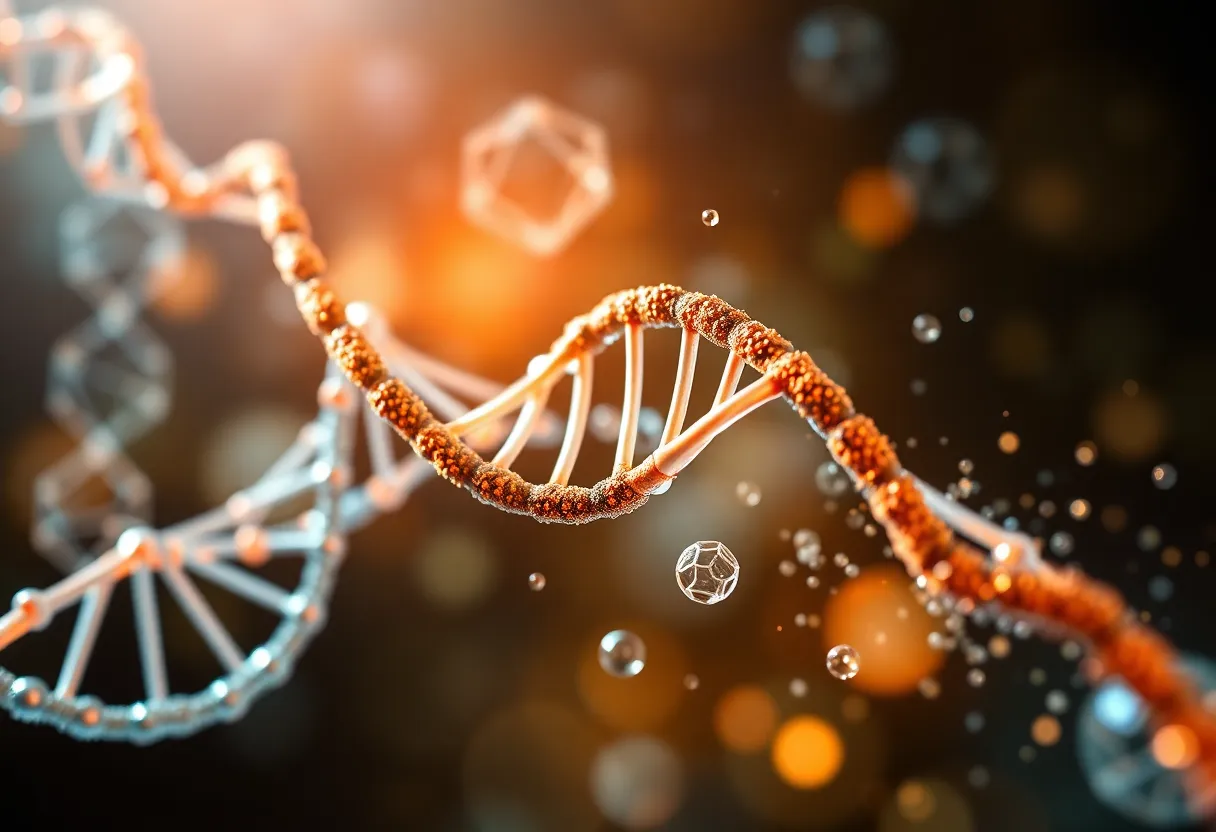 Abstract representation of biotechnology and gene therapy