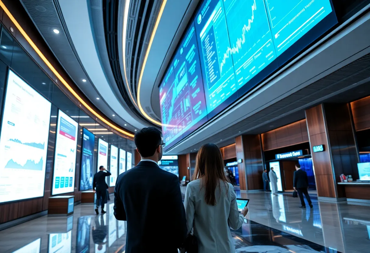 Advanced AI CRM system displayed in a hotel setting
