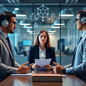 Modern law firm utilizing AI technology for case management