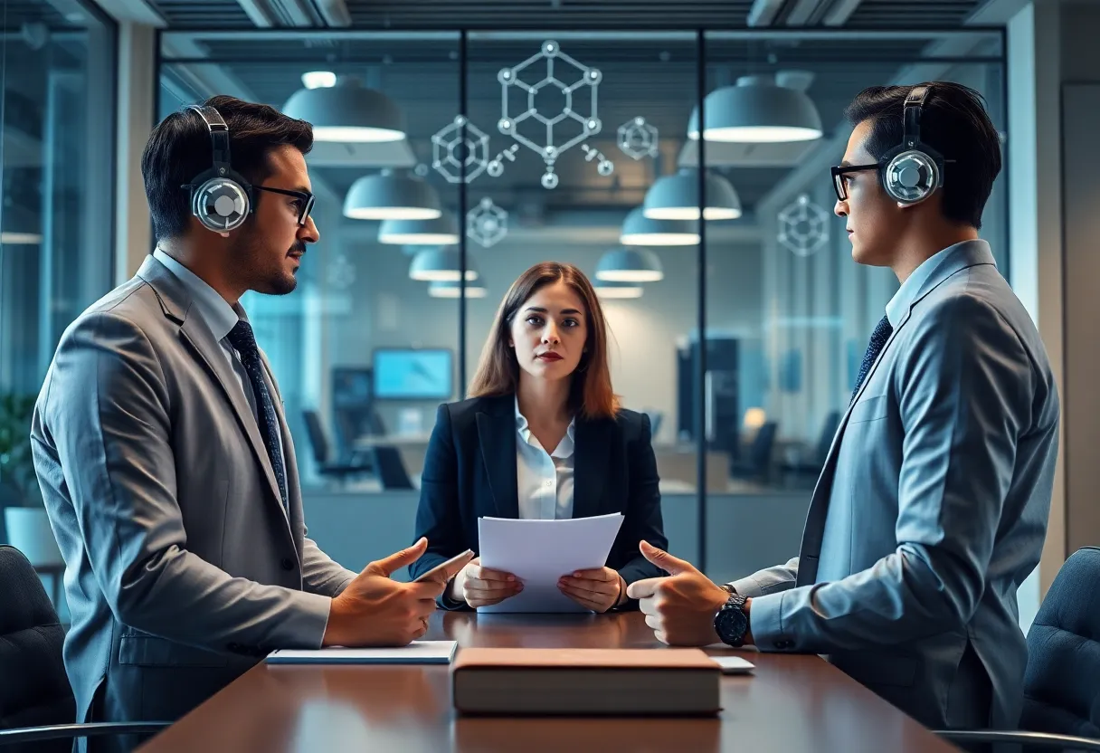 Modern law firm utilizing AI technology for case management