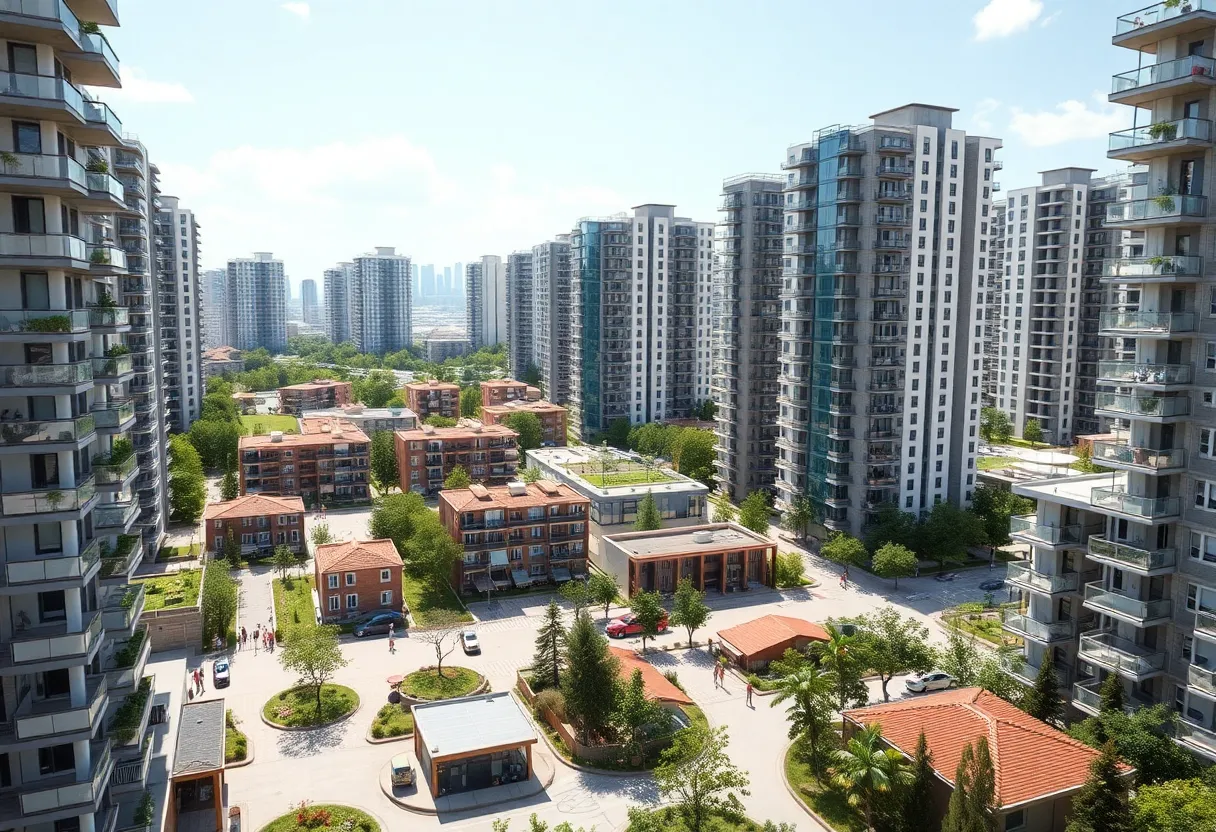 New housing developments in Ann Arbor cityscape