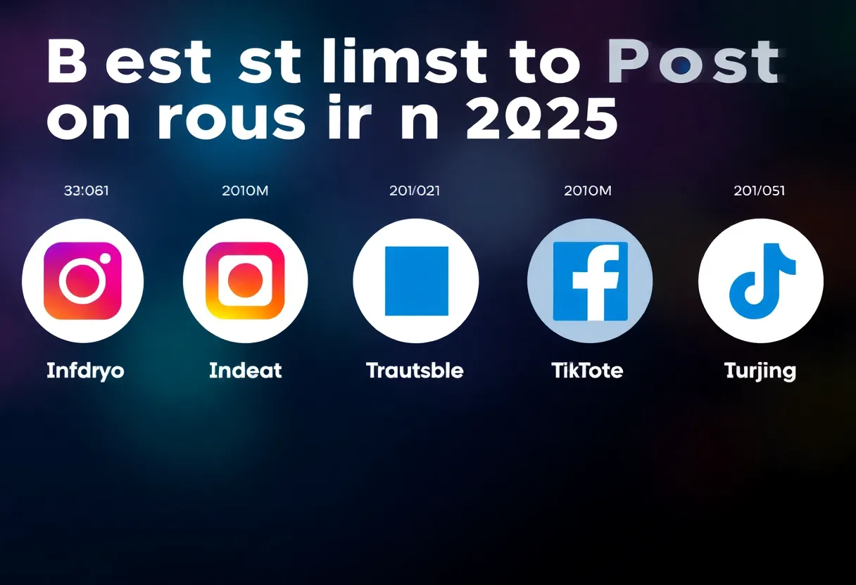 Graphic showing the best posting times for different social media platforms