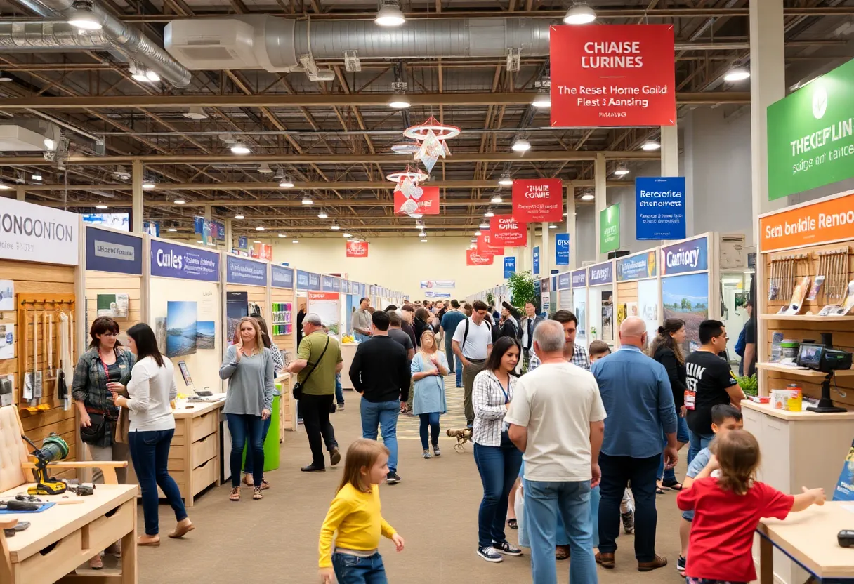 Exhibitors showcasing home improvement products at Bismarck-Mandan Home Show