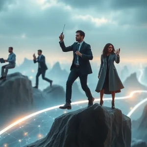 A conceptual illustration of CMOs addressing marketing challenges and opportunities in 2025