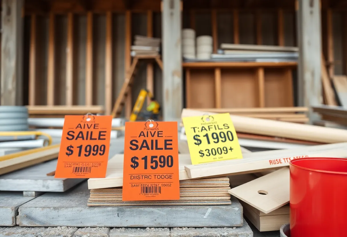 Construction site showcasing lumber and steel materials reflecting rising renovation costs