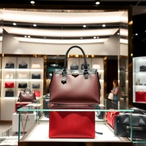 Courtroom filled with luxury handbags and legal materials
