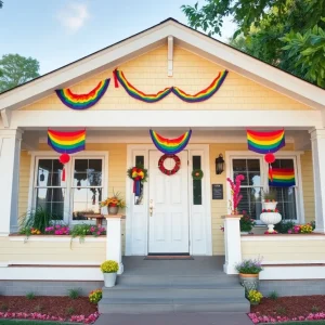 Renovated Craftsman home with Pride decorations
