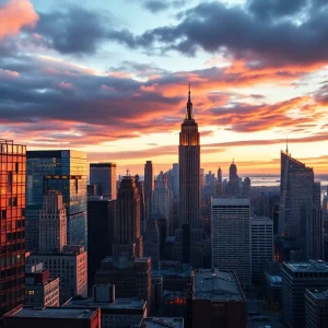 Vibrant New York City skyline representing custom branding design.