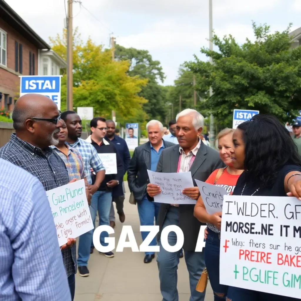 Residents of Dearborn, Michigan, discussing political views on a proposal regarding Gaza.