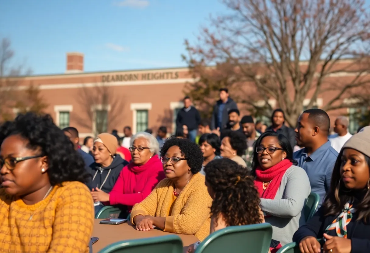 Residents of Dearborn Heights gathered at a community meeting