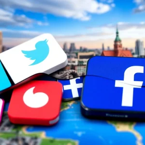 Visual depiction of major social media platforms in decline