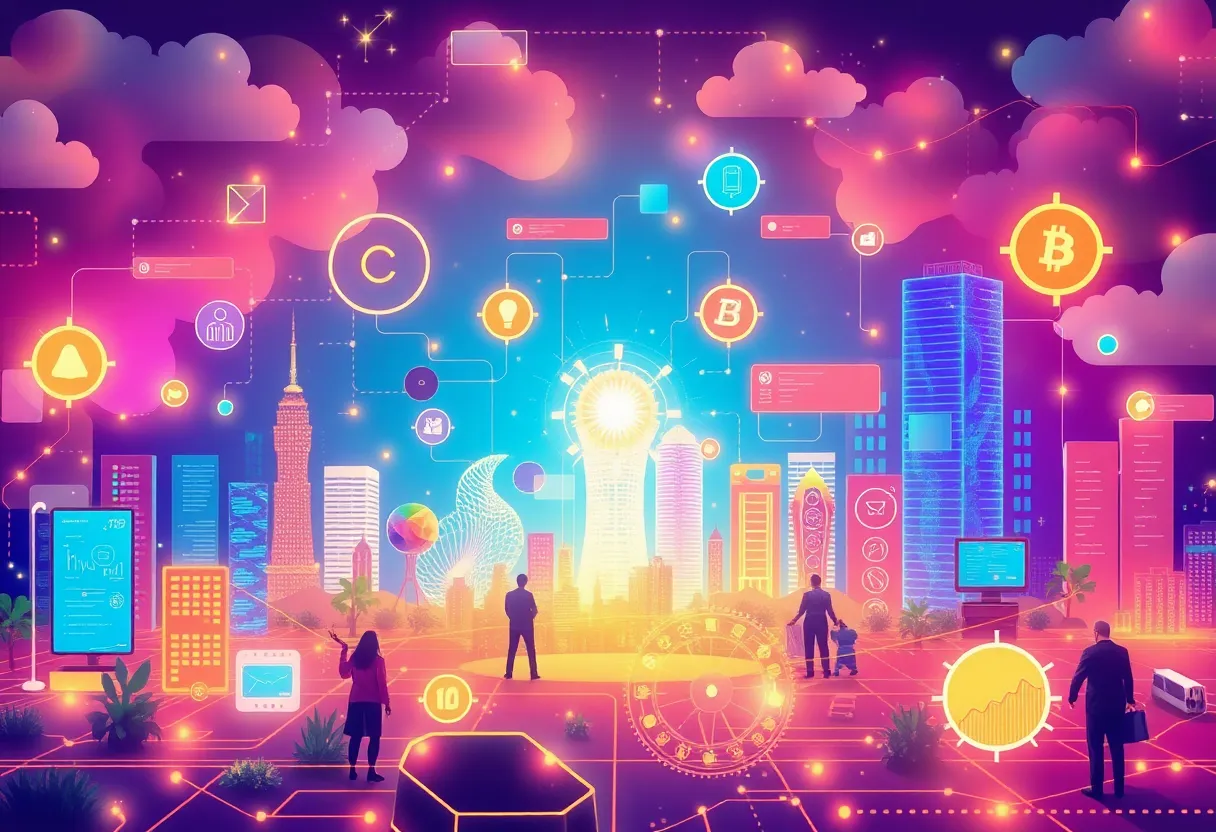 Illustration of digital marketing innovations with AI technologies