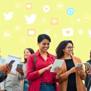 Group of people engaged in authentic customer engagement