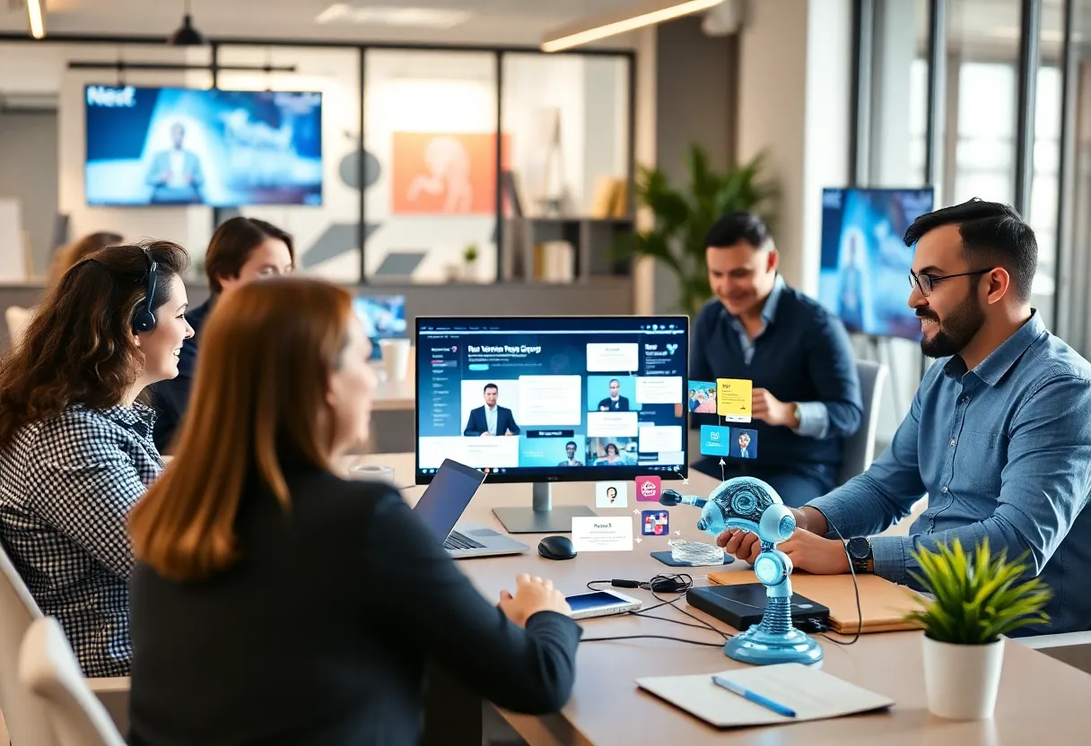 Professionals participating in e-commerce webinars focused on AI and customer experience.